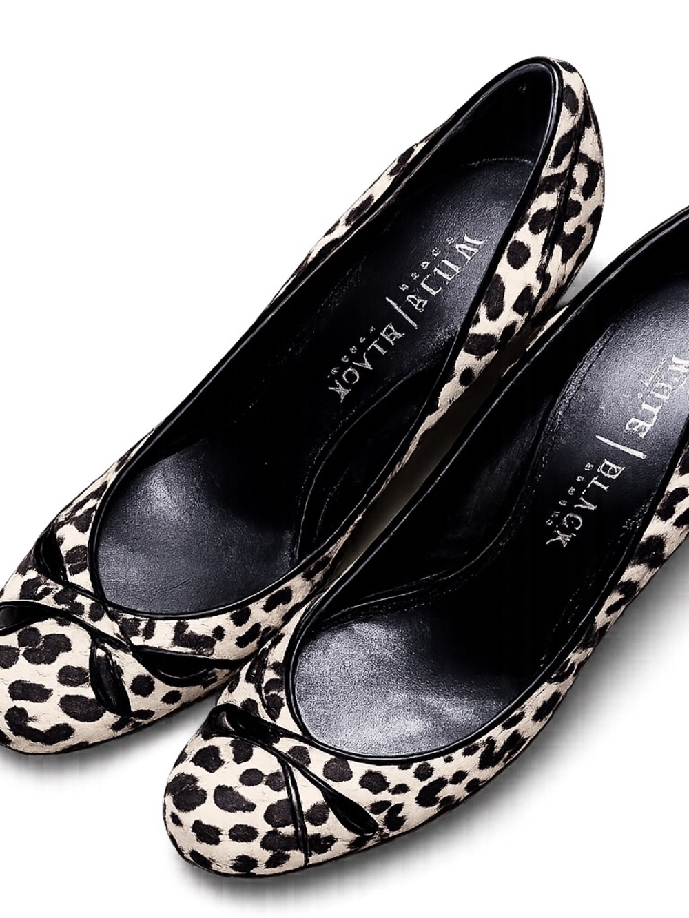 White House Black Market Leopard Print Peep Toe Heels Size 8.5 | Animal Print - Picture 2 of 6